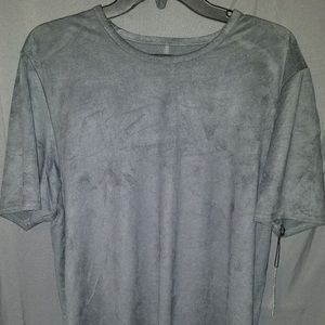 jackson mens shirt gry solid extended length M